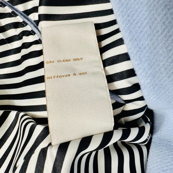 NWT KATE SPADE PEARL BLUE BOW BACK TWILL WOOL DOUBLE BREASTED PEA COAT XL $598 - Picture 7 of 8